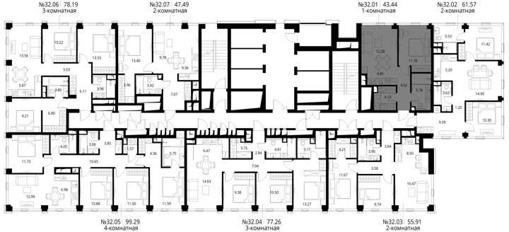1-комнатная квартира, 43,4 м² — фото 2