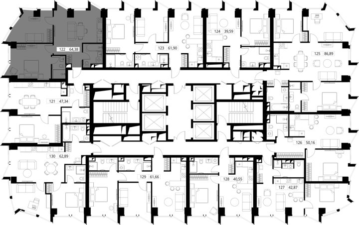 2-комнатная квартира, 64,4 м² — фото 2
