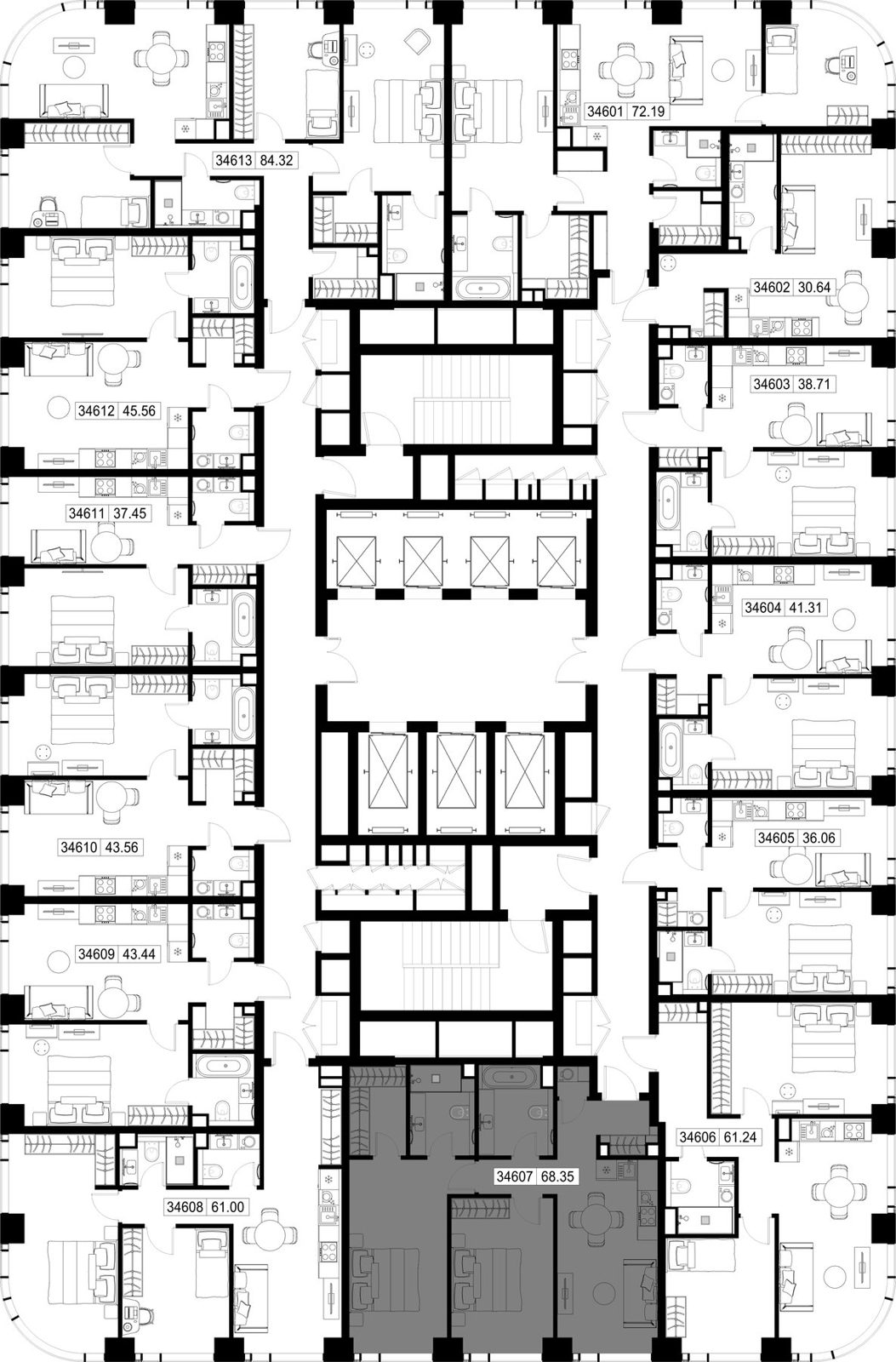 2-комнатная квартира, 68,3 м² — фото 2