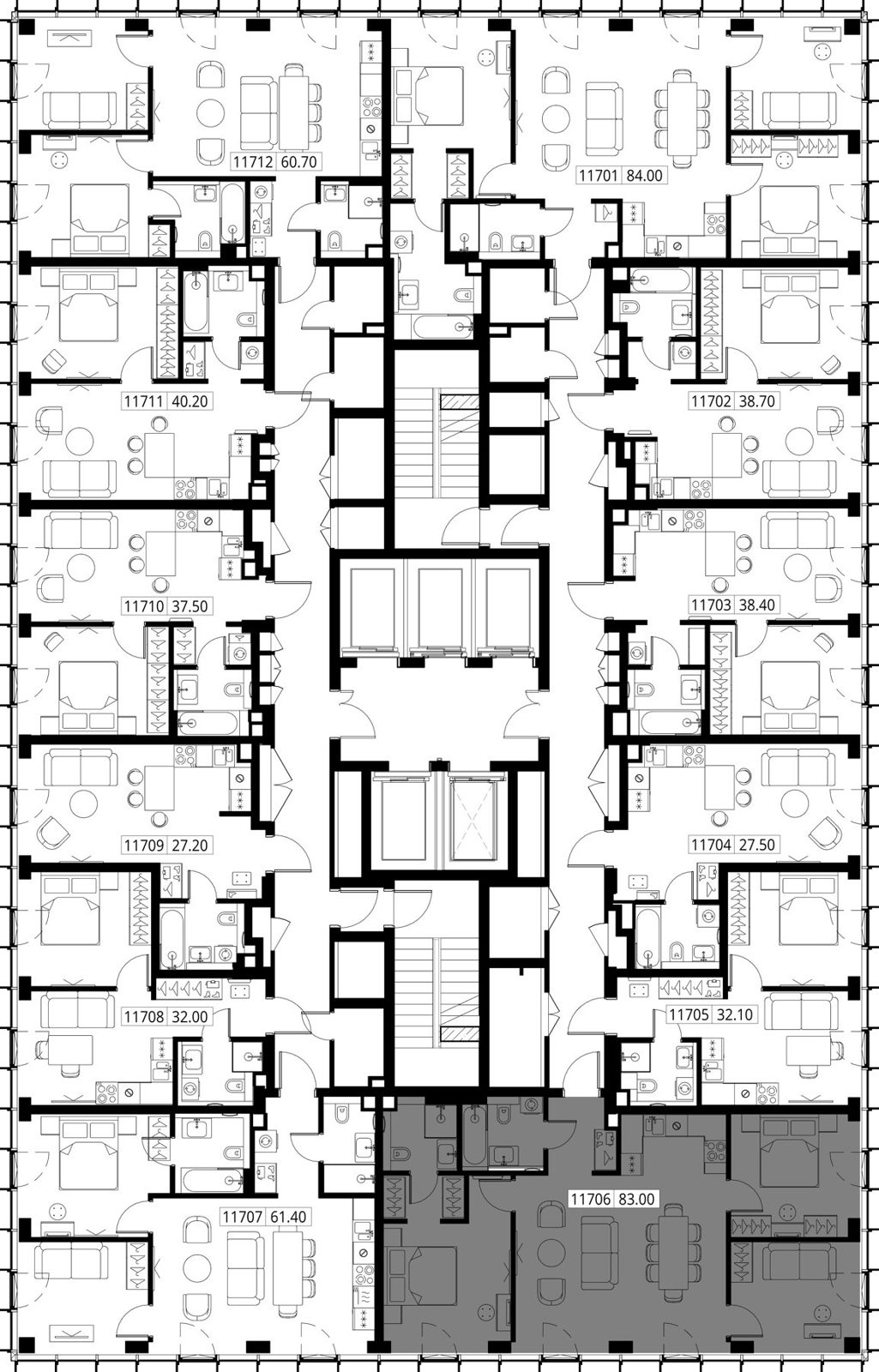 3-комнатная квартира, 83 м² — фото 2