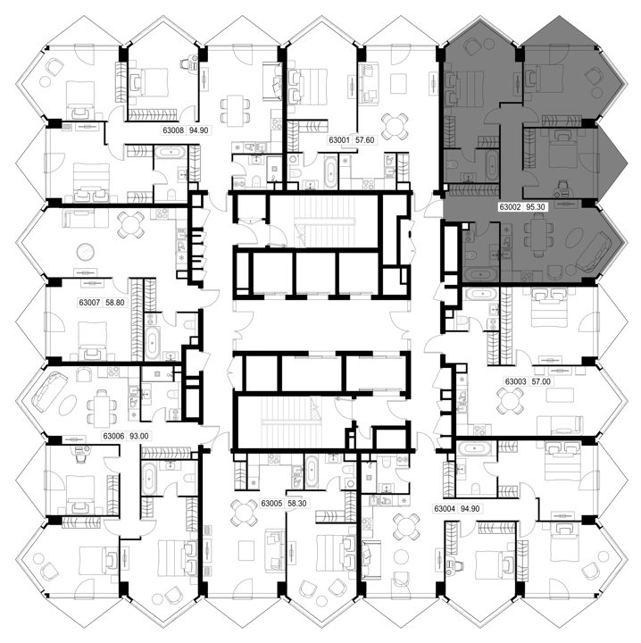 3-комнатная квартира, 95,3 м² — фото 2