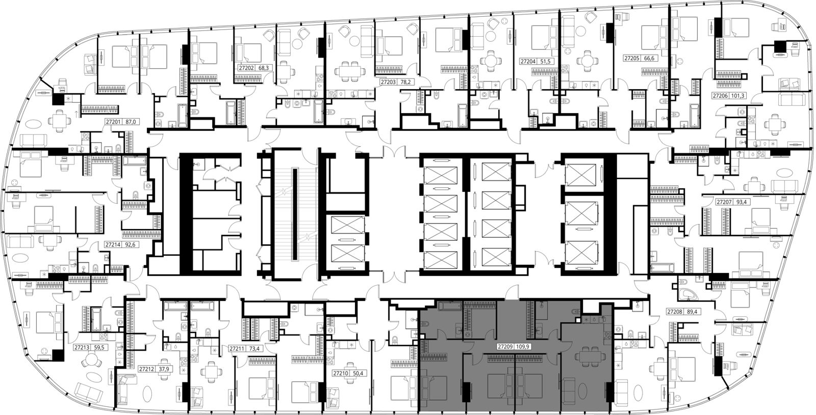 3-комнатная квартира, 109,9 м² — фото 2