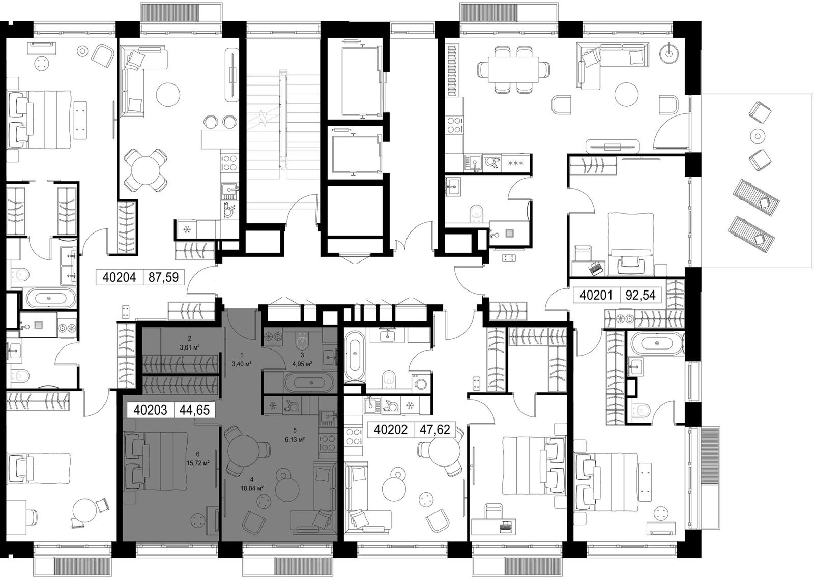 1-комнатная квартира, 44,6 м² — фото 2