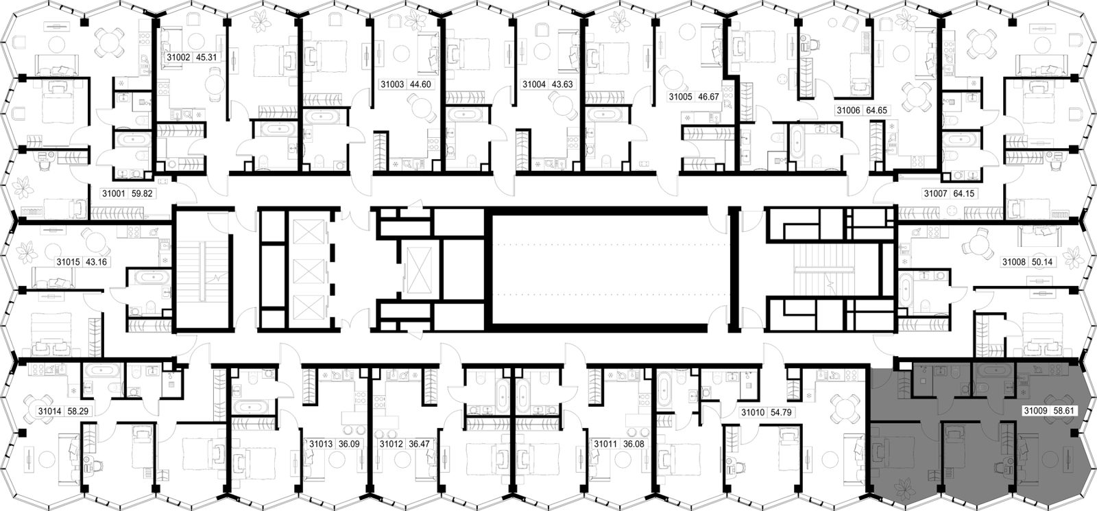 2-комнатная квартира, 58,6 м² — фото 2