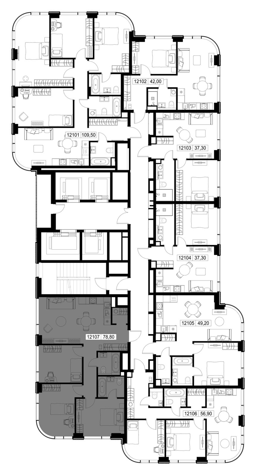 3-комнатная квартира, 78,8 м² — фото 2