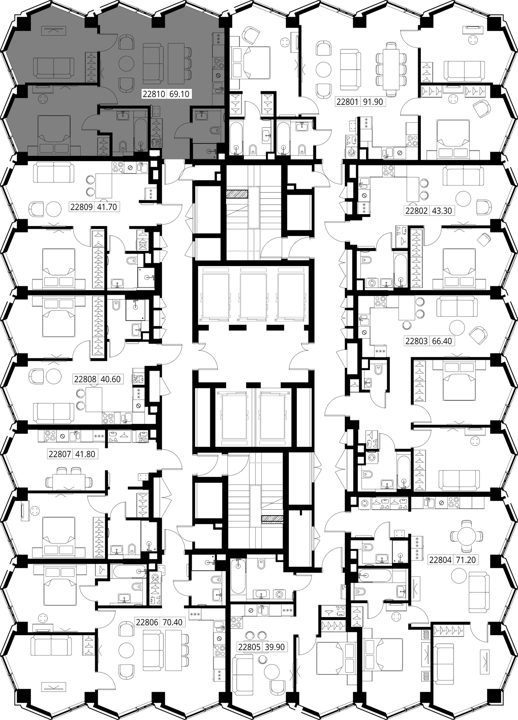 2-комнатная квартира, 69,1 м² — фото 2