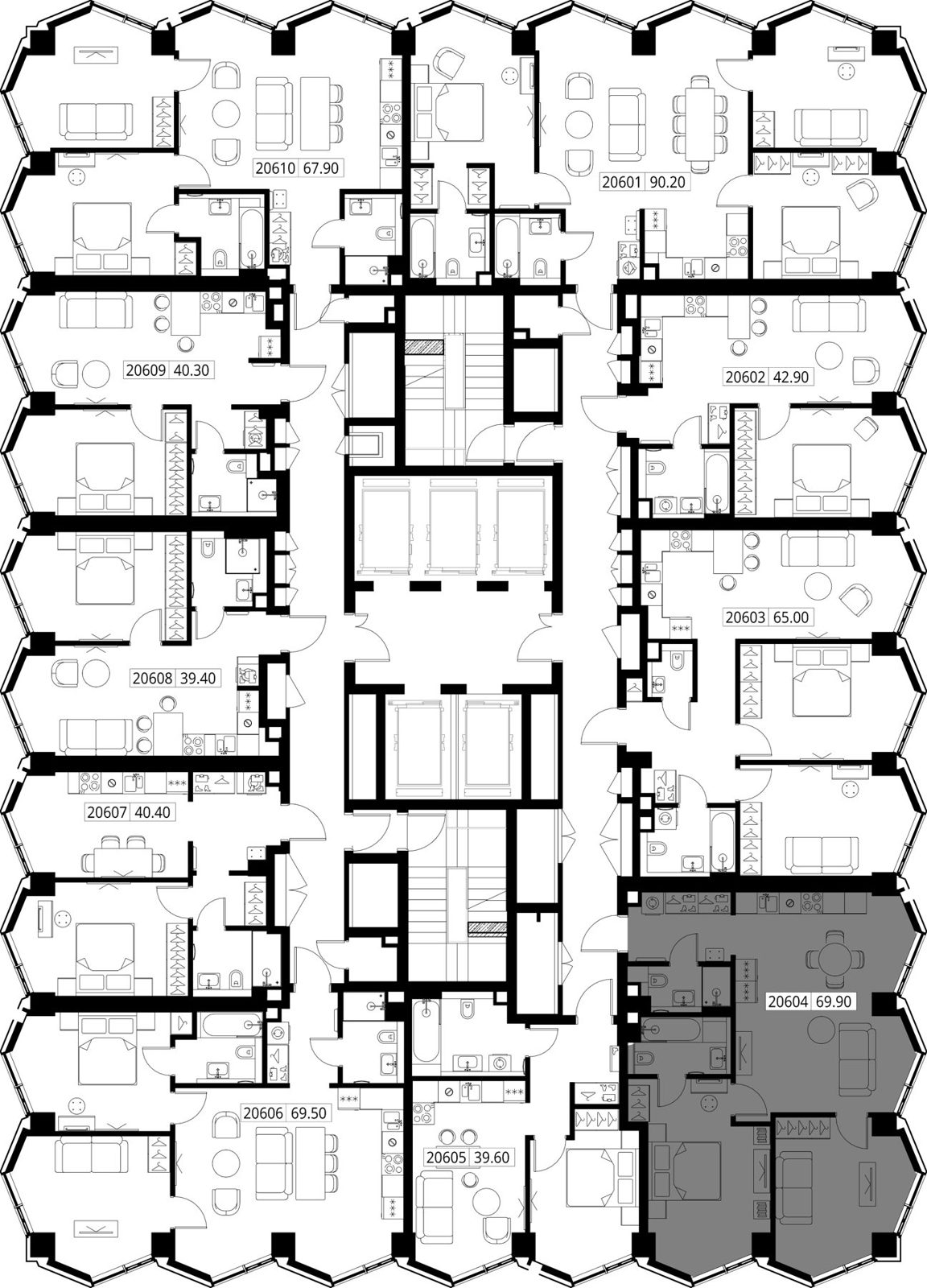2-комнатная квартира, 69,9 м² — фото 2
