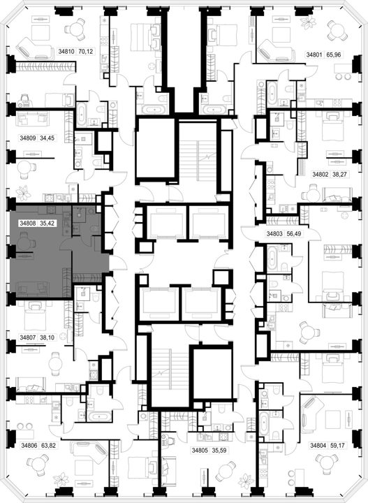 1-комнатная квартира, 35,4 м² — фото 3