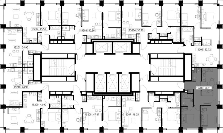 2-комнатная квартира, 50,9 м² — фото 2