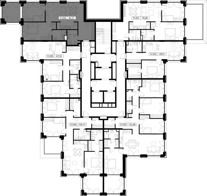 2-комнатная квартира, 82,3 м² — фото 2