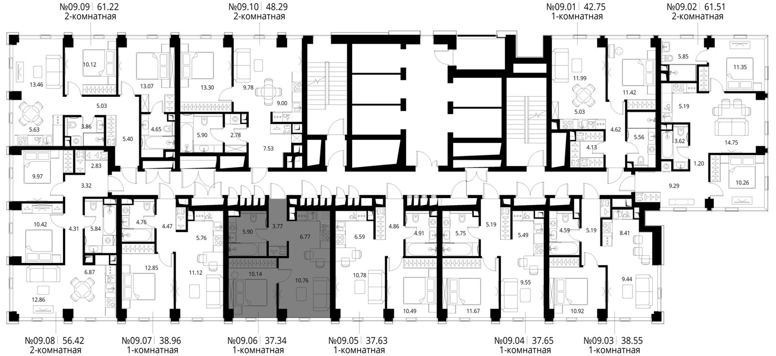 1-комнатная квартира, 37,3 м² — фото 2