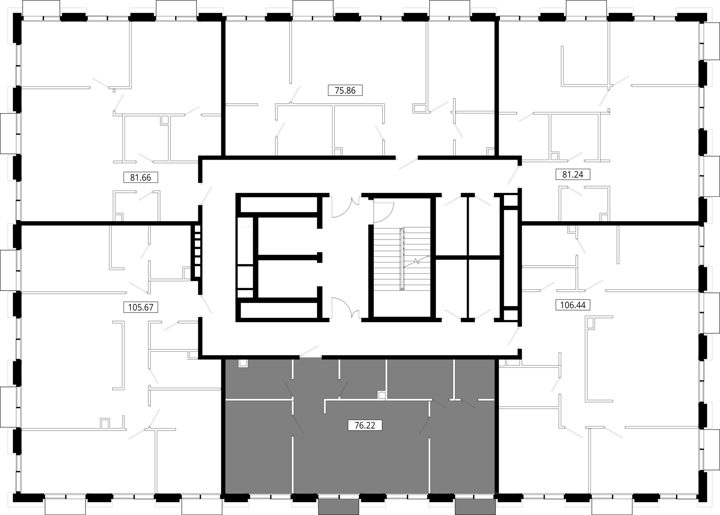 2-комнатная квартира, 75,6 м² — фото 2