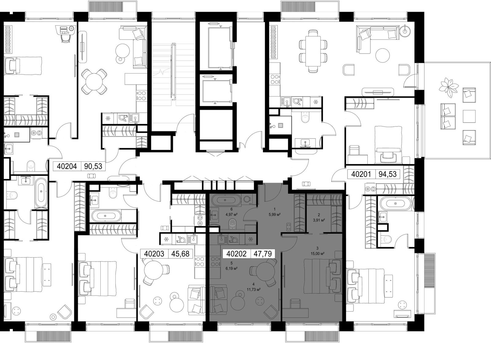 1-комнатная квартира, 47,8 м² — фото 2