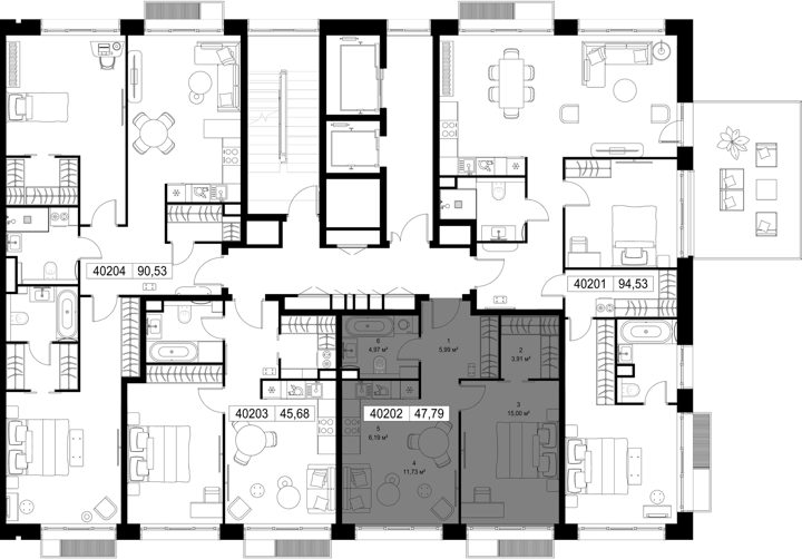 1-комнатная квартира, 47,8 м² — фото 2