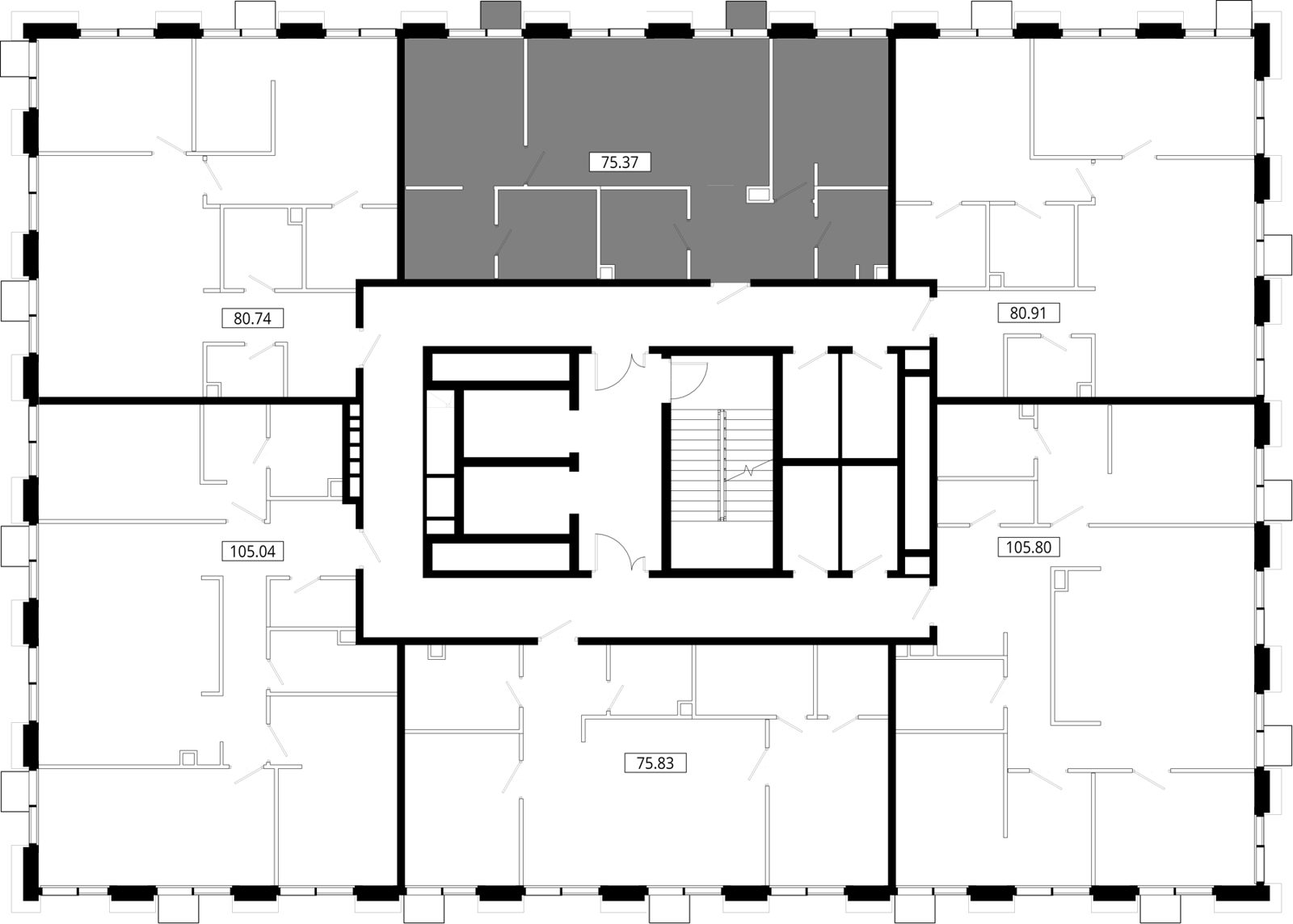 2-комнатная квартира, 75,1 м² — фото 2