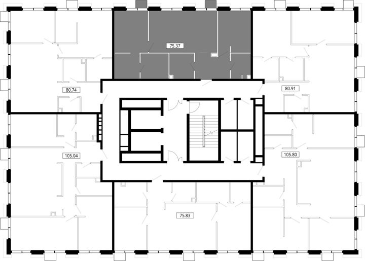 2-комнатная квартира, 75,1 м² — фото 2