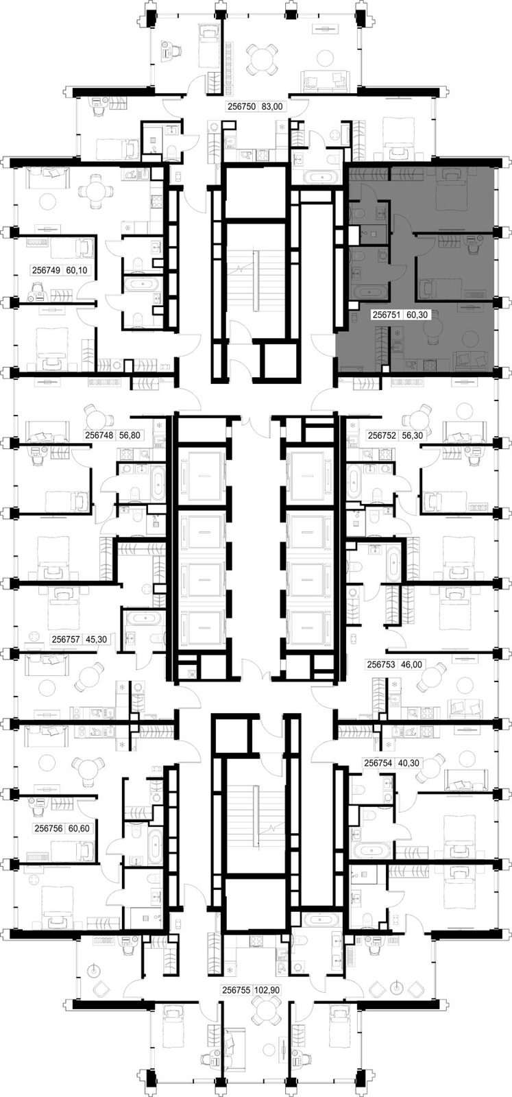 2-комнатная квартира, 60,3 м² — фото 2