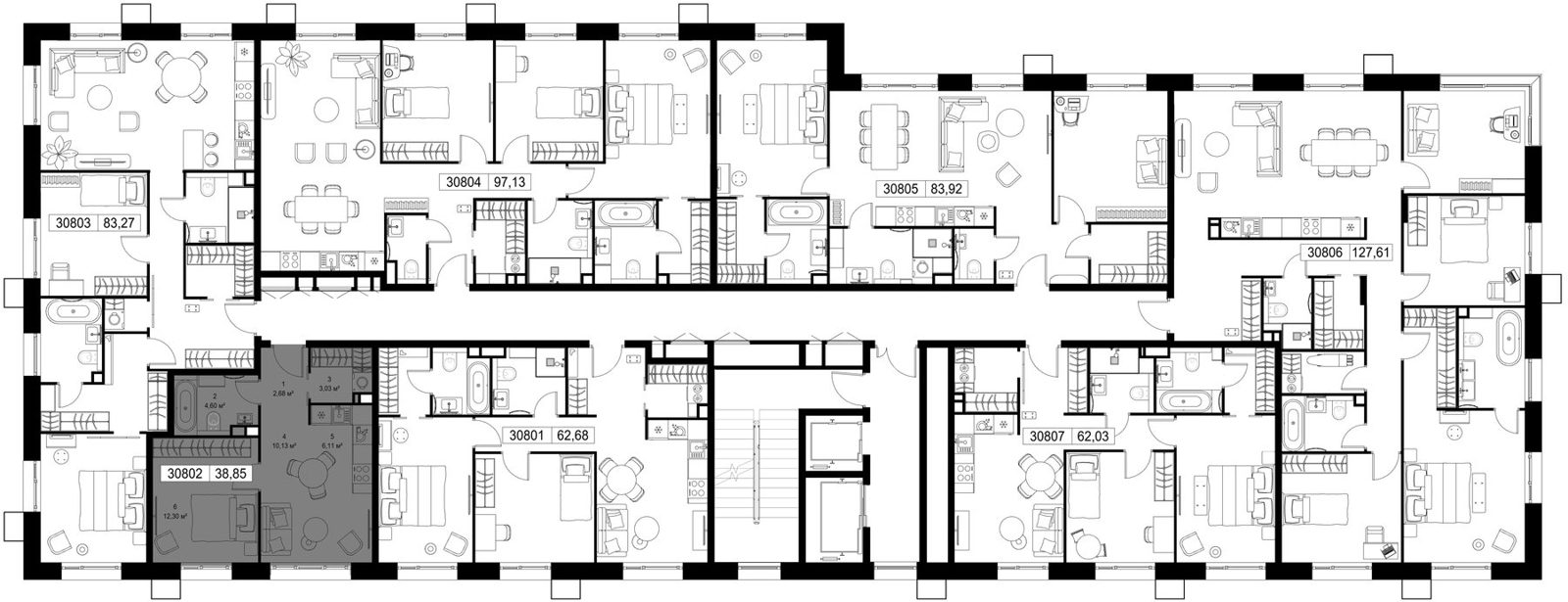 1-комнатная квартира, 38,9 м² — фото 2