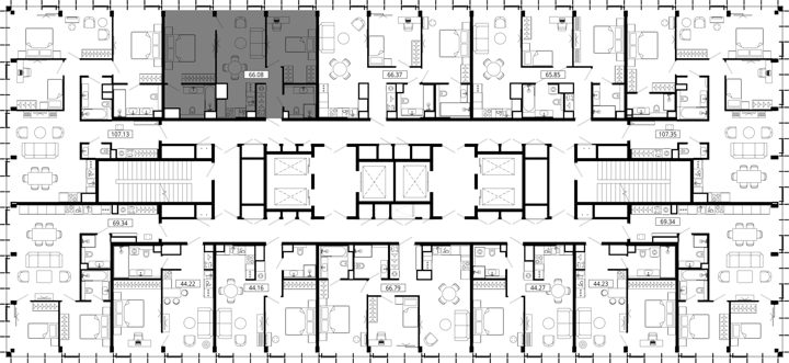 2-комнатная квартира, 66 м² — фото 2