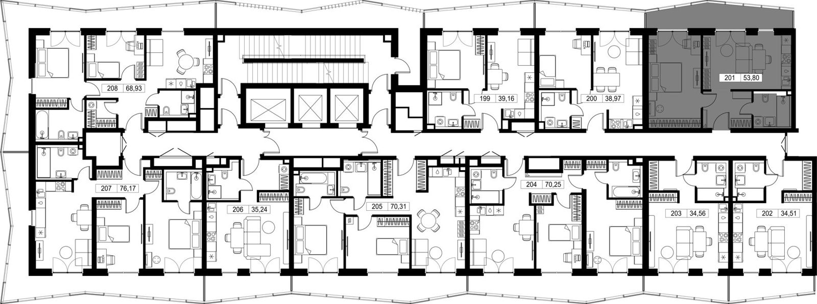 1-комнатная квартира, 53,5 м² — фото 2