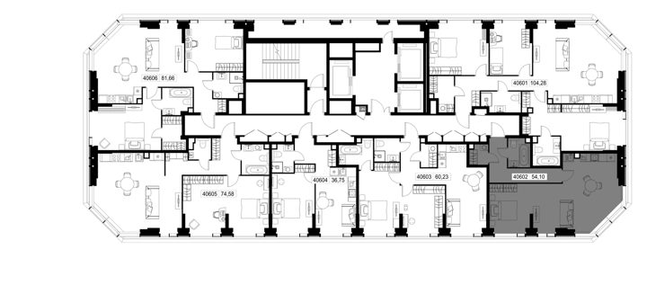 1-комнатная квартира, 54,1 м² — фото 3