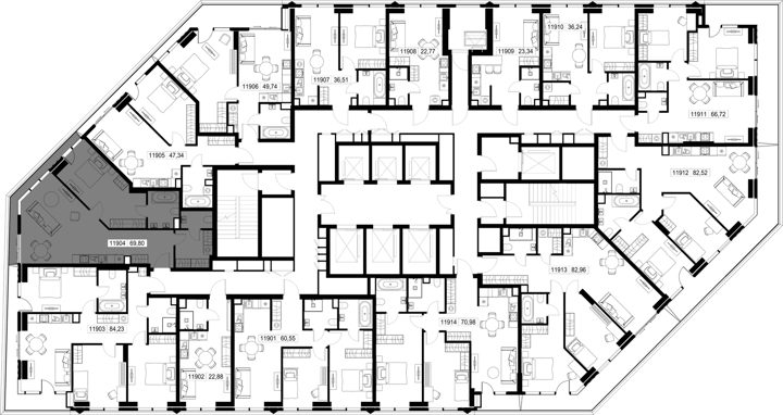 1-комнатная квартира, 69,8 м² — фото 2