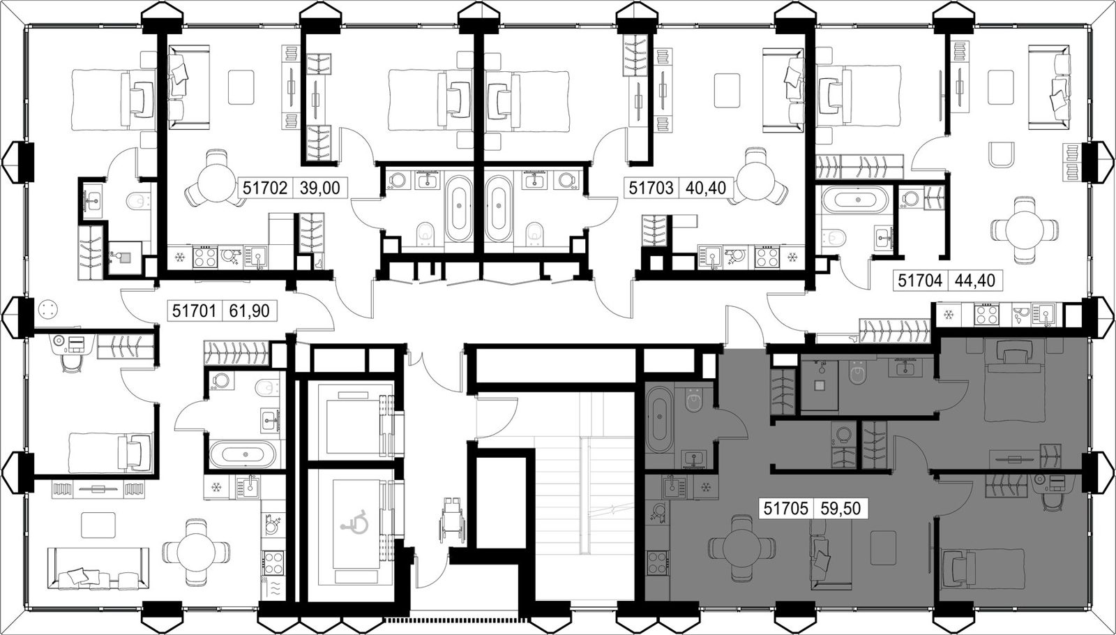 2-комнатная квартира, 59,6 м² — фото 2