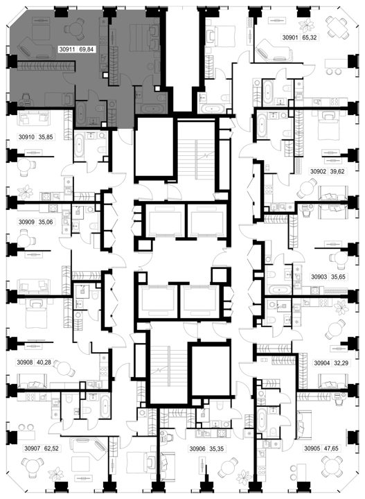 2-комнатная квартира, 69,8 м² — фото 3