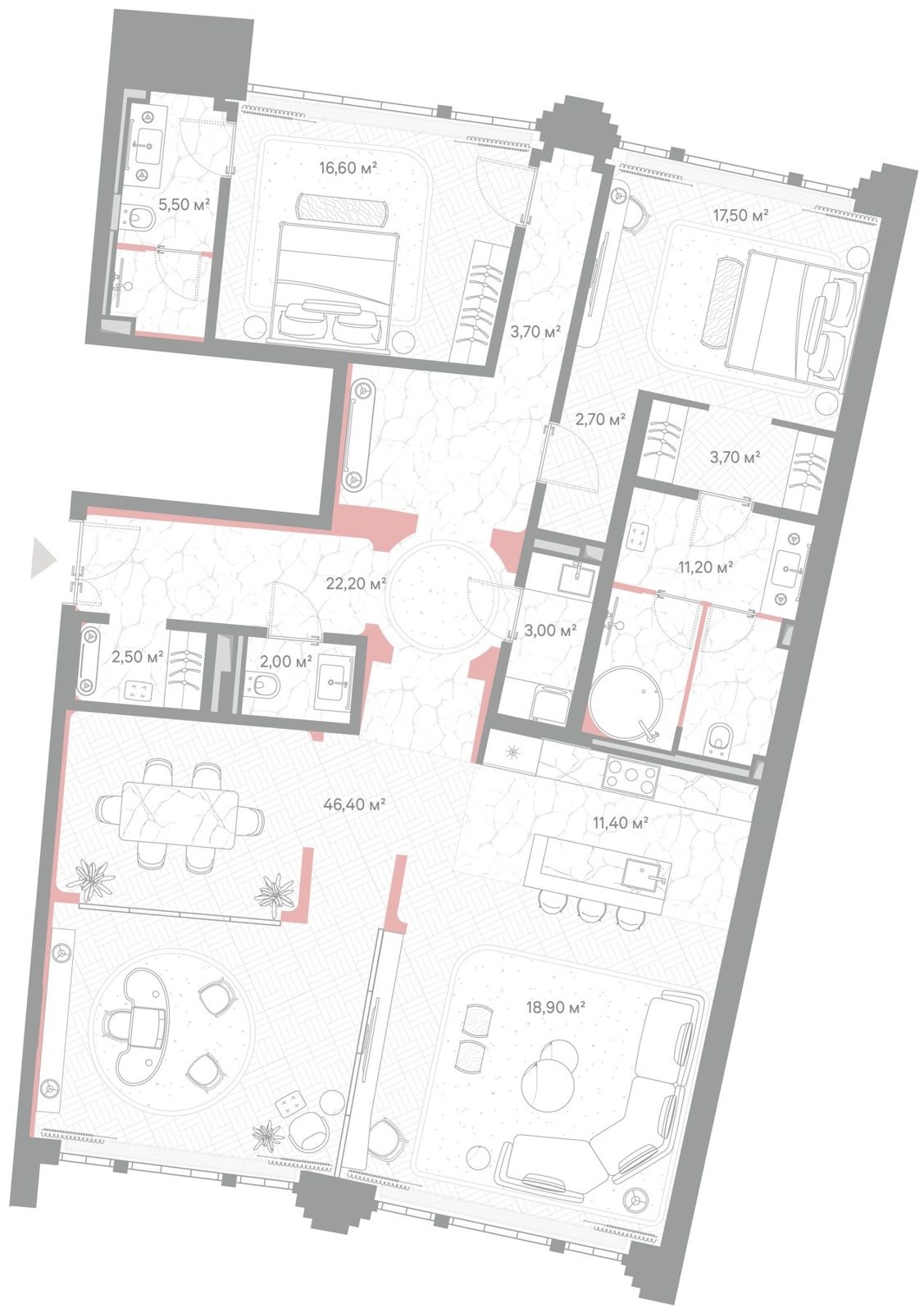2-комнатная квартира, 162,3 м²