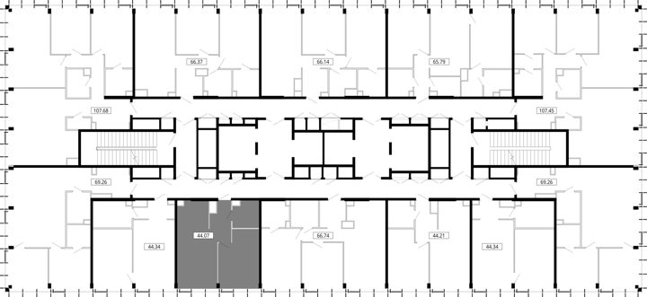 1-комнатная квартира, 44 м² — фото 2