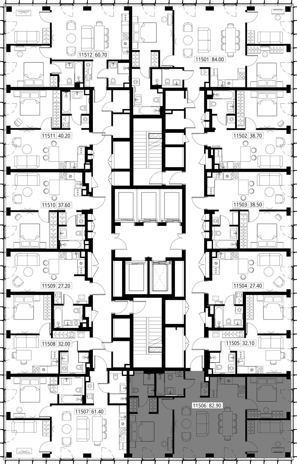 3-комнатная квартира, 82,9 м² — фото 2