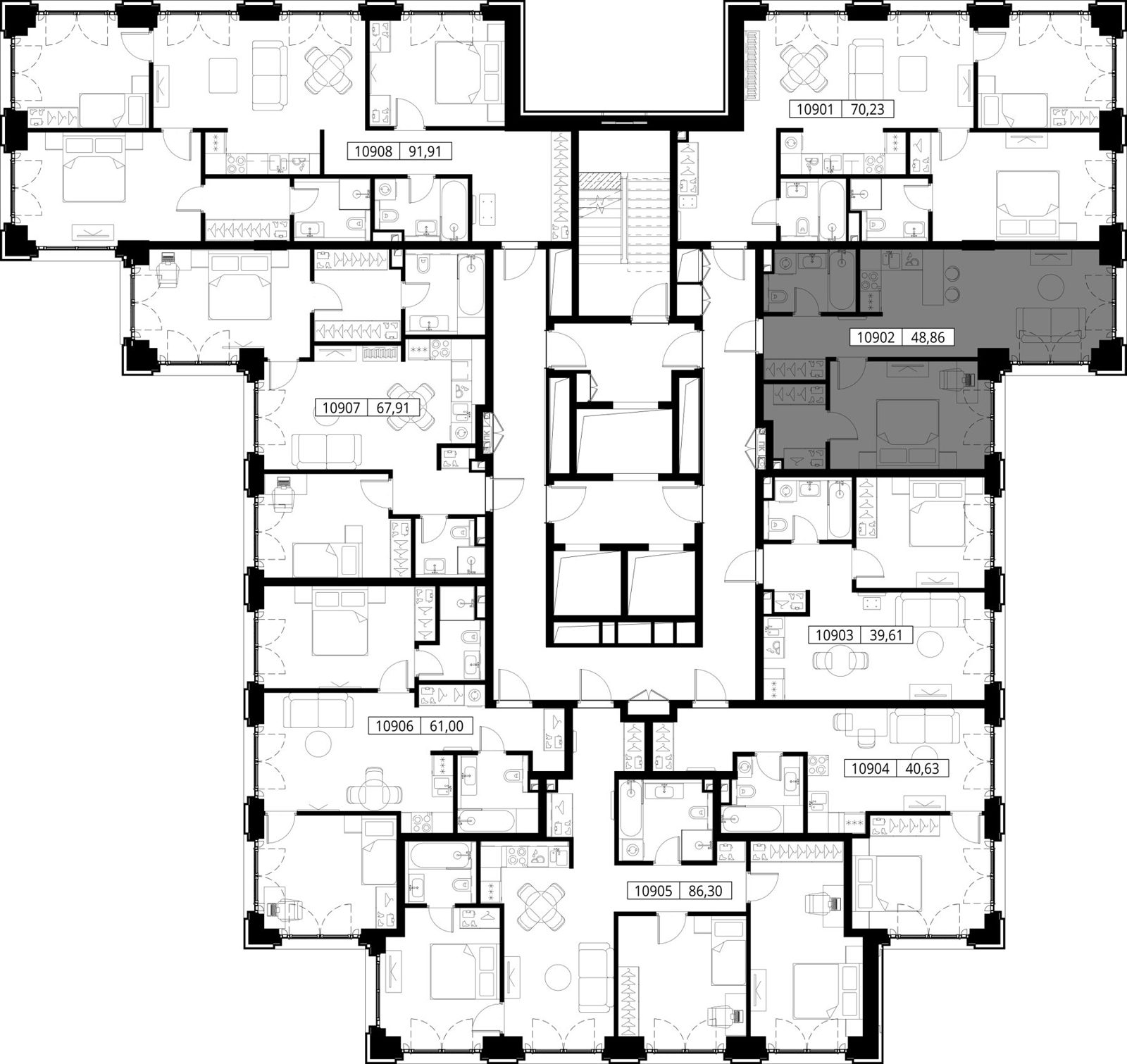 1-комнатная квартира, 48,9 м² — фото 2
