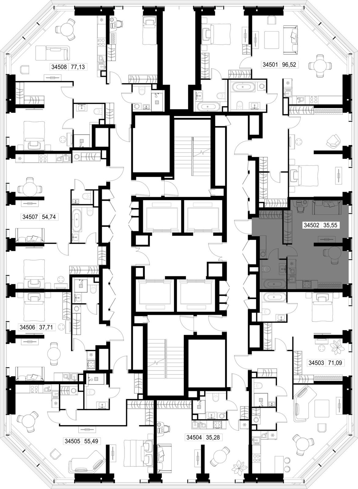1-комнатная квартира, 35,5 м² — фото 3