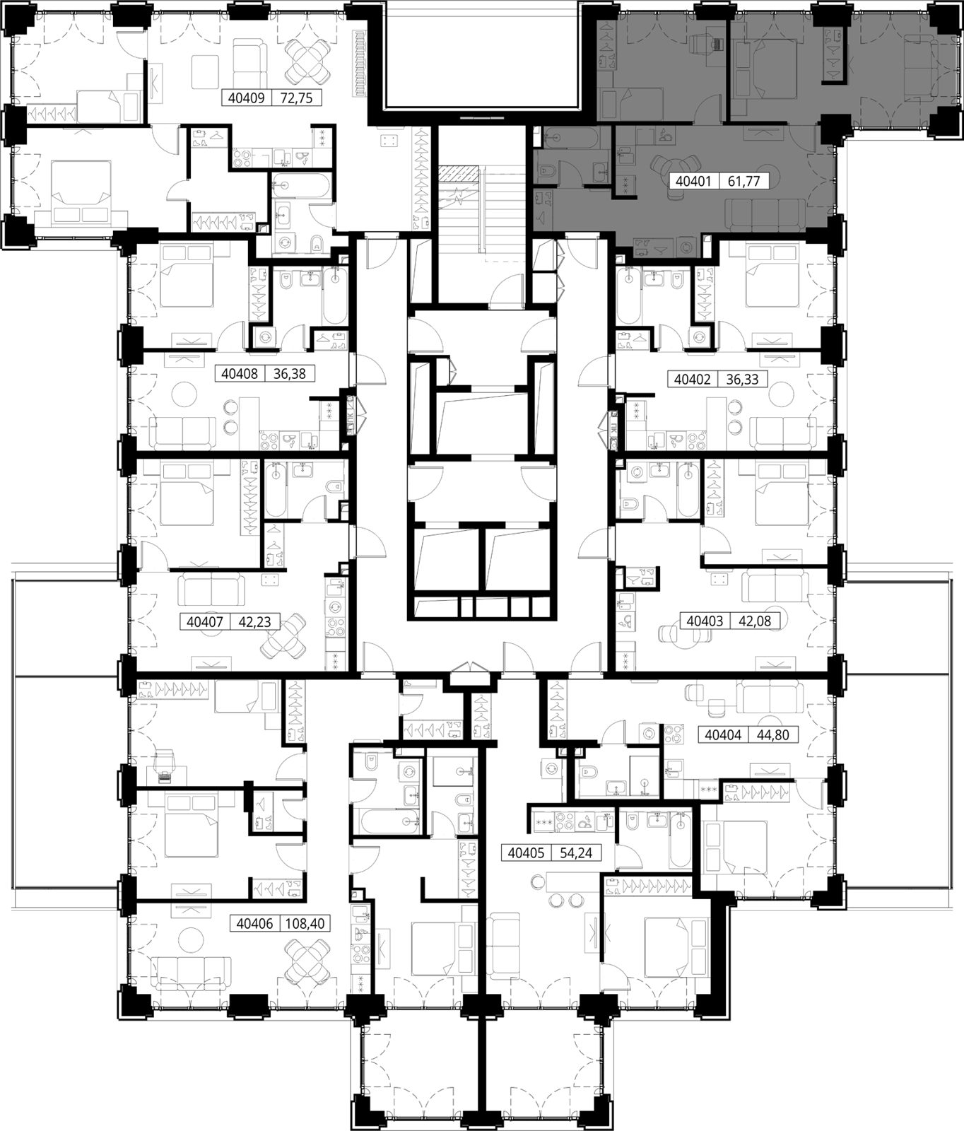 2-комнатная квартира, 61,8 м² — фото 2