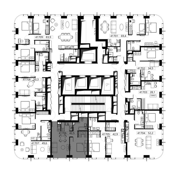 1-комнатная квартира, 42,5 м² — фото 2