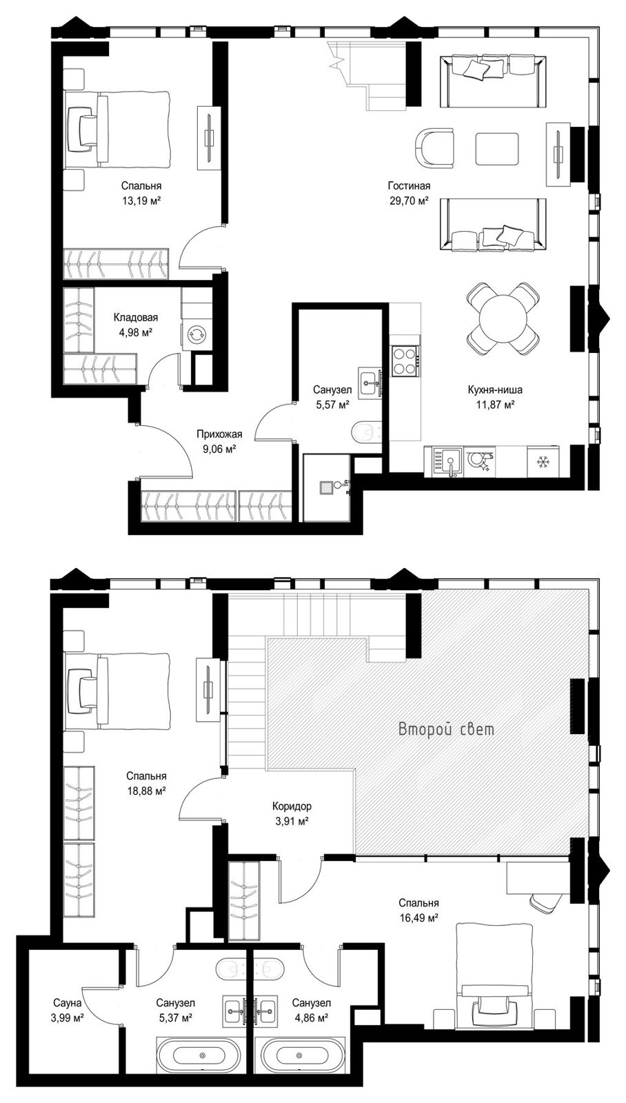 3-комнатная квартира, 135,2 м²