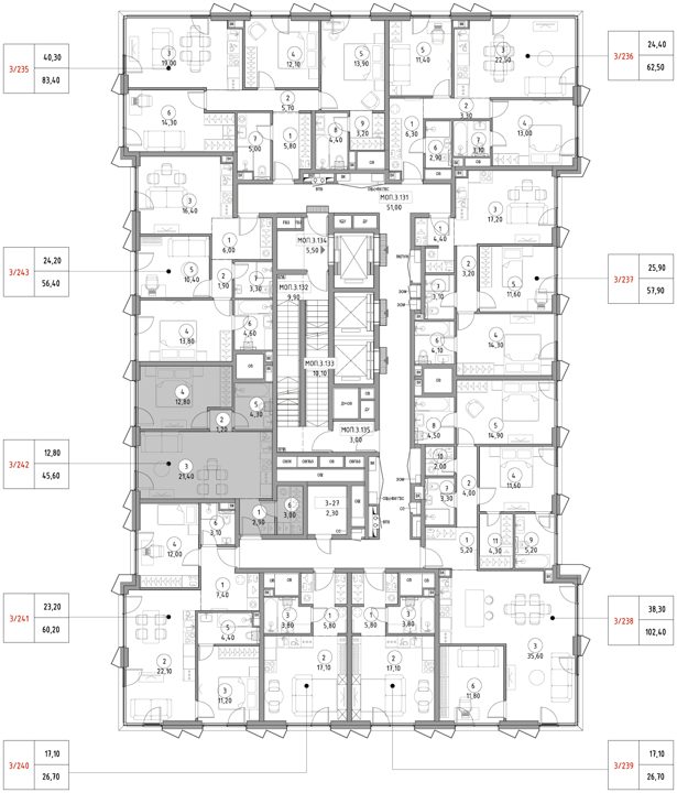 1-комнатная квартира, 45,1 м² — фото 2