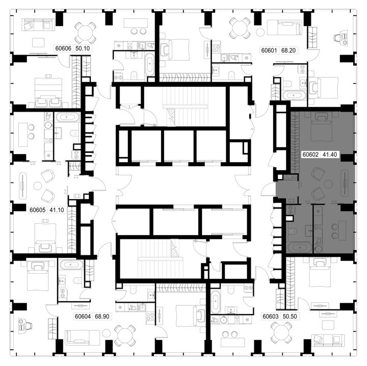 1-комнатная квартира, 41,4 м² — фото 2