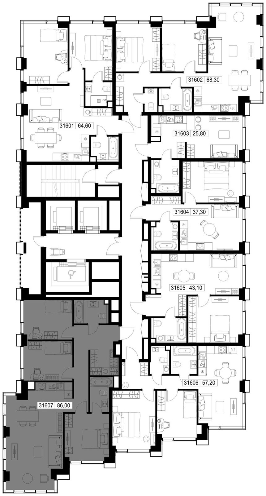 3-комнатная квартира, 86 м² — фото 2