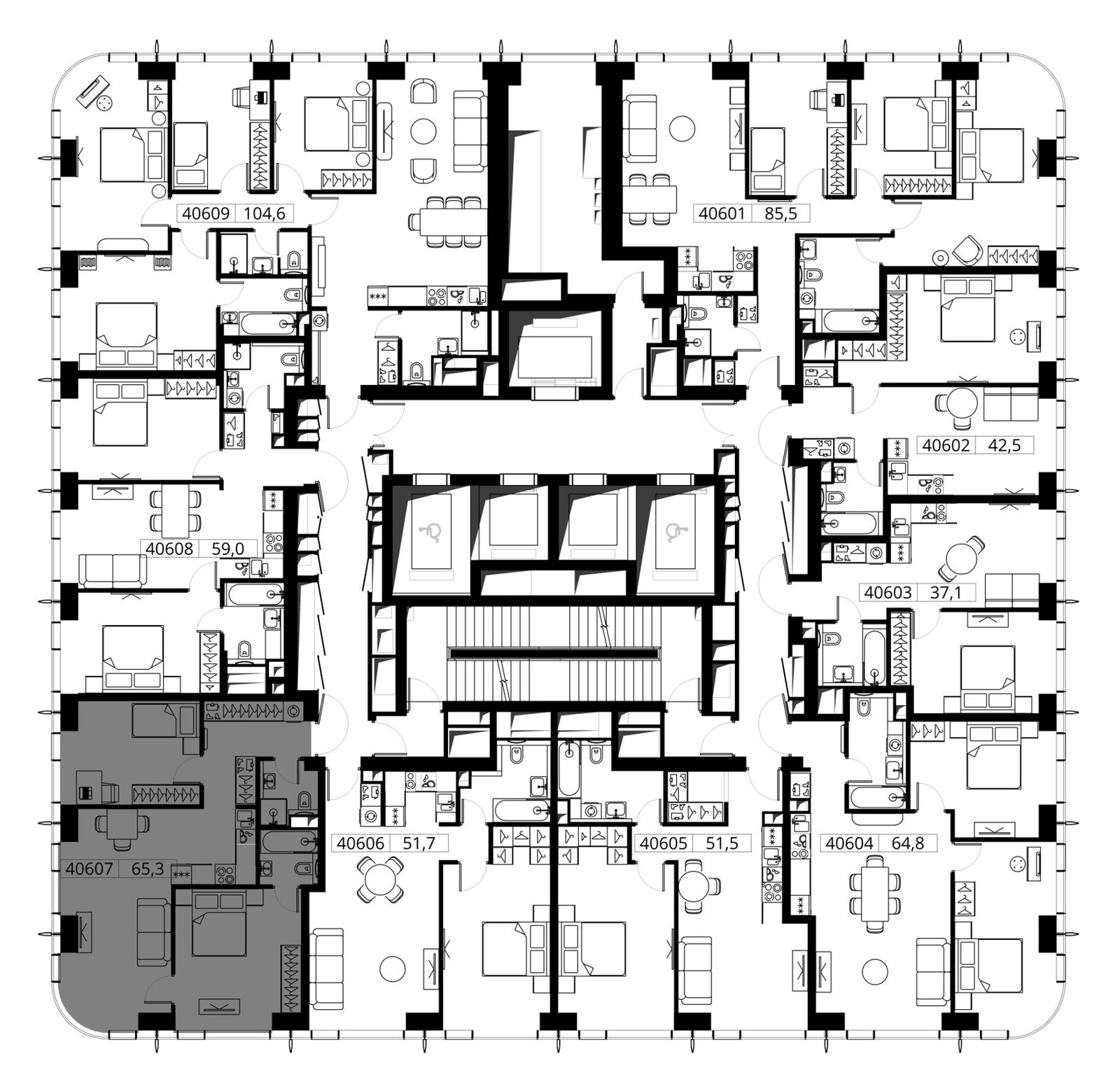 2-комнатная квартира, 65,3 м² — фото 2