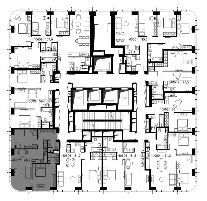 2-комнатная квартира, 65,3 м² — фото 2