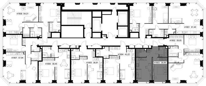 1-комнатная квартира, 40 м² — фото 2