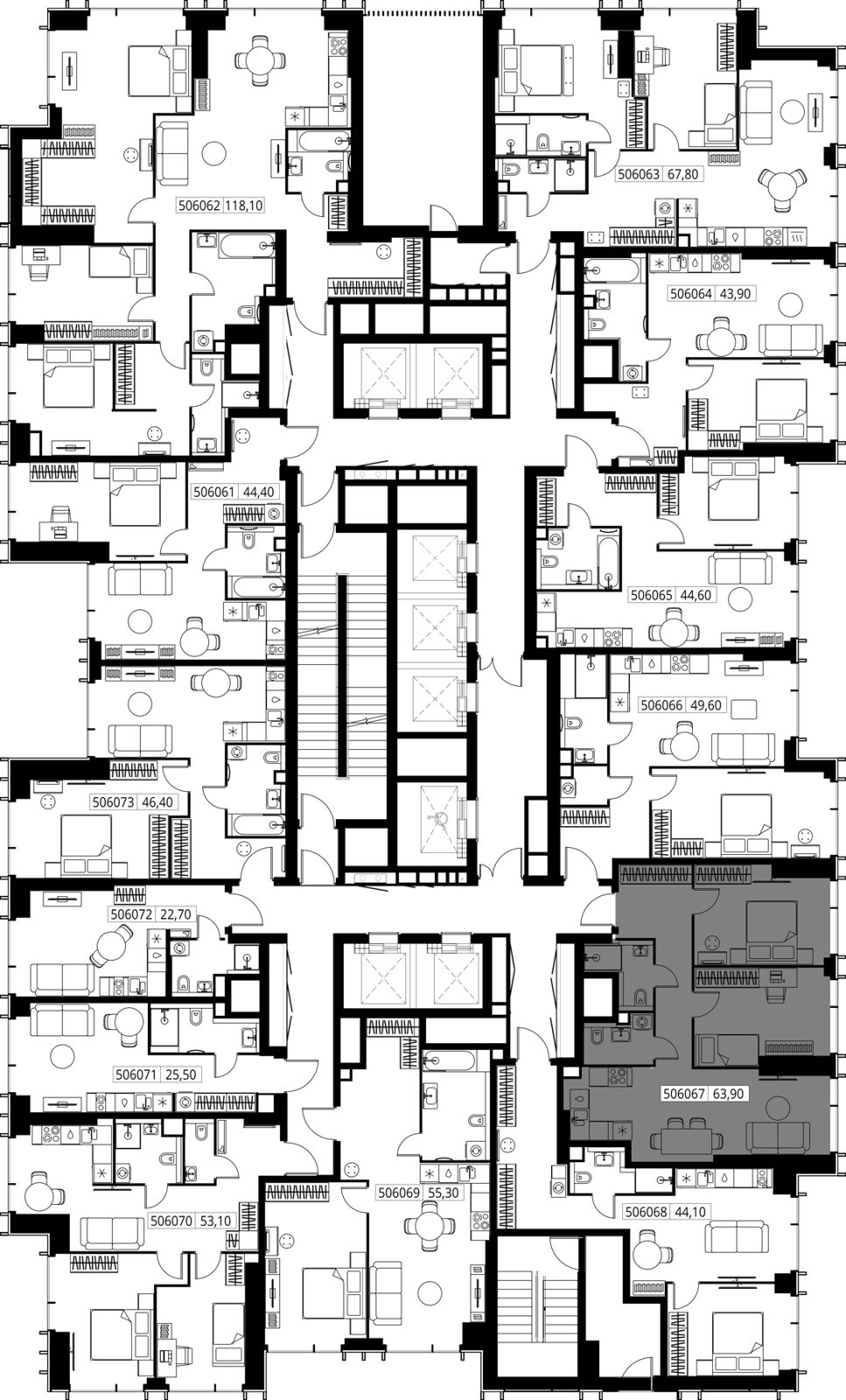 2-комнатная квартира, 63,9 м² — фото 2