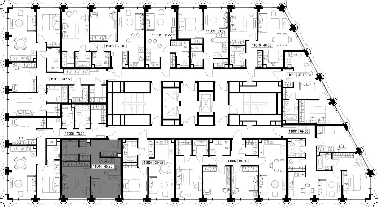 1-комнатная квартира, 45,8 м² — фото 2