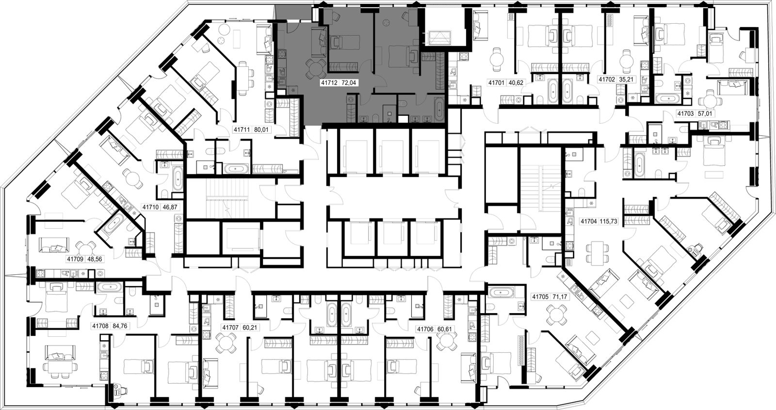 2-комнатная квартира, 72 м² — фото 2