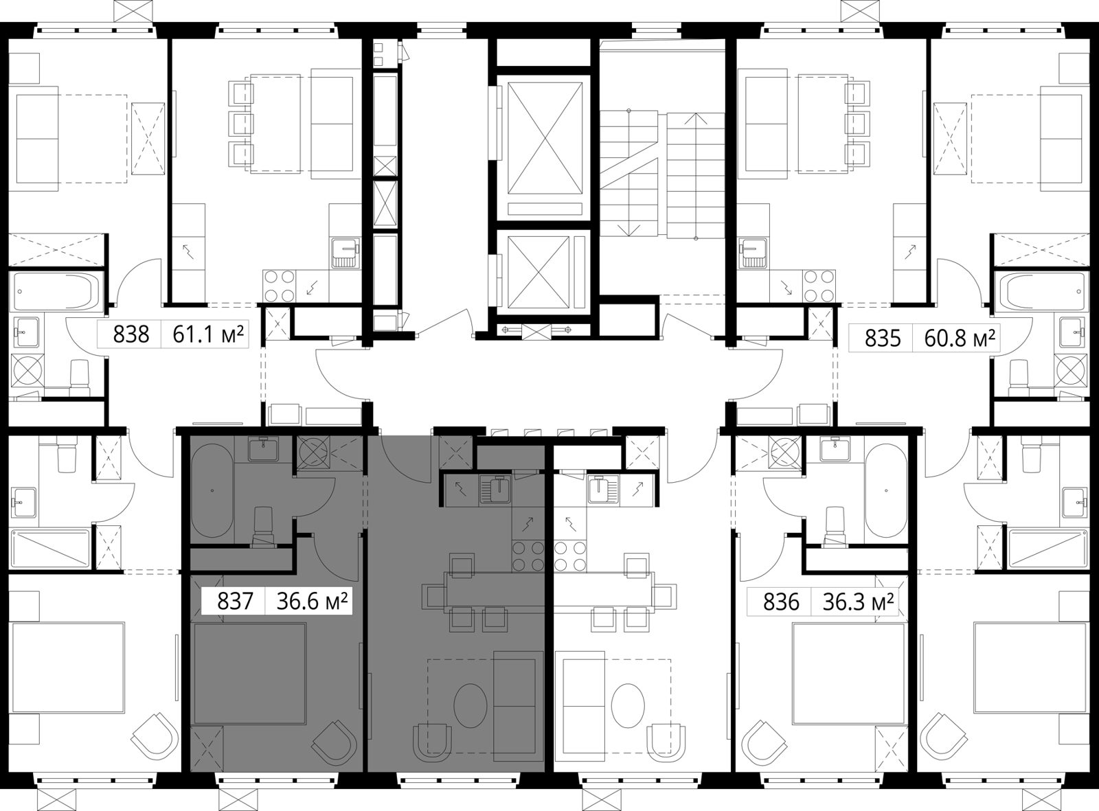 1-комнатная квартира, 36,6 м² — фото 2