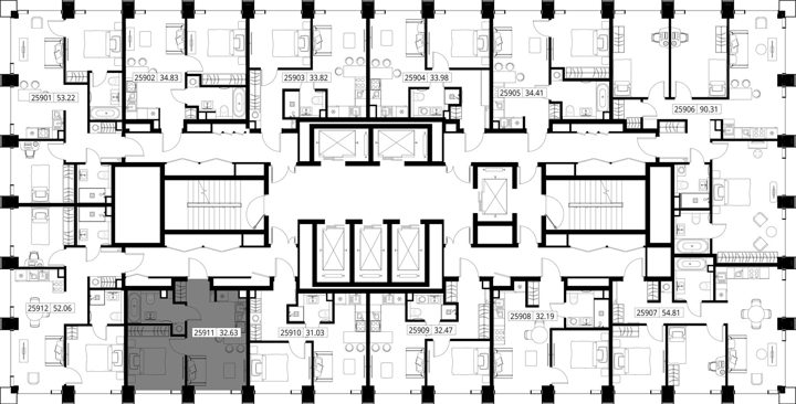 1-комнатная квартира, 32,6 м² — фото 2