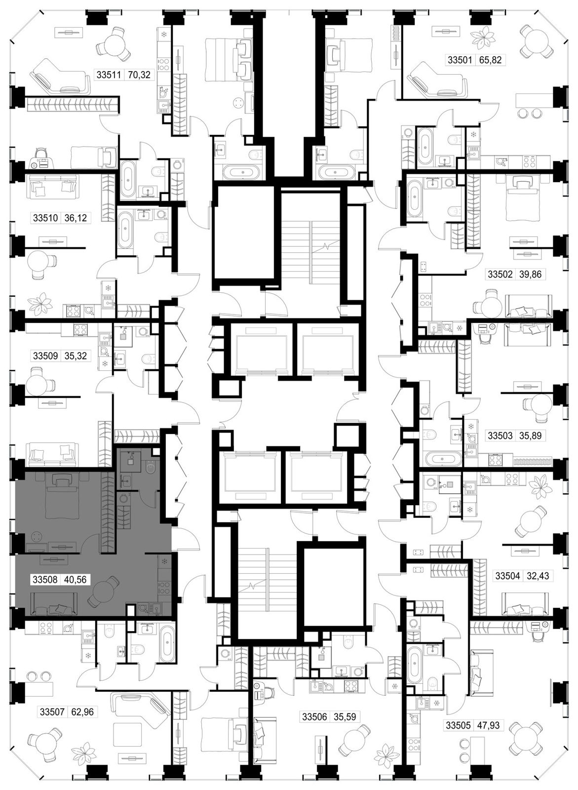 1-комнатная квартира, 40,6 м² — фото 3
