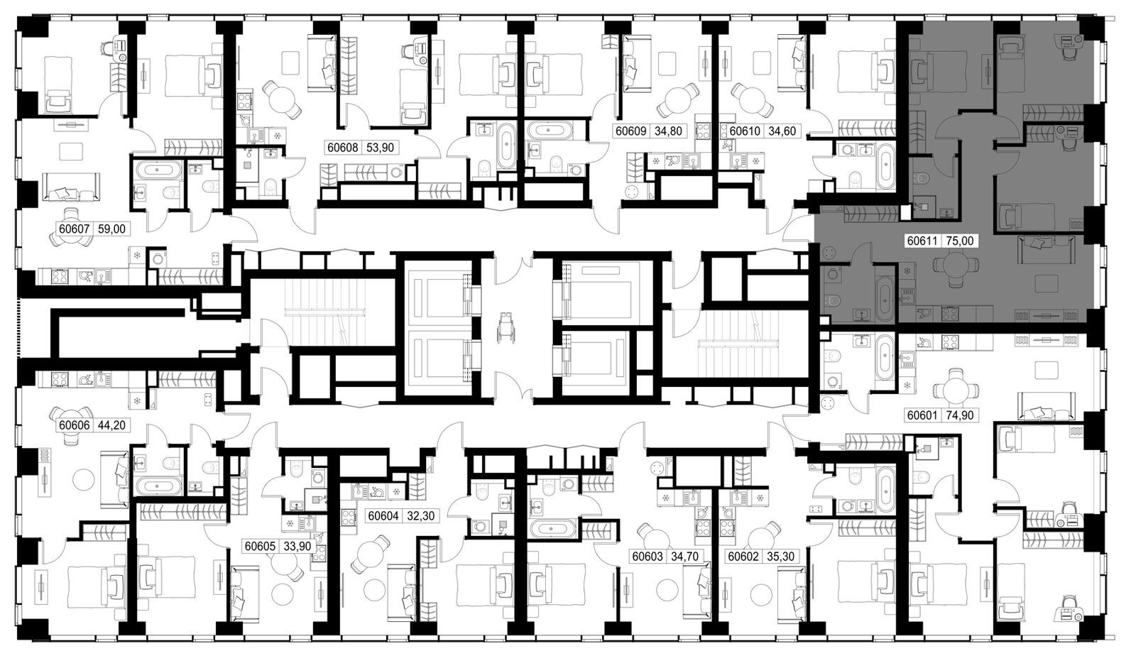 3-комнатная квартира, 75 м² — фото 2