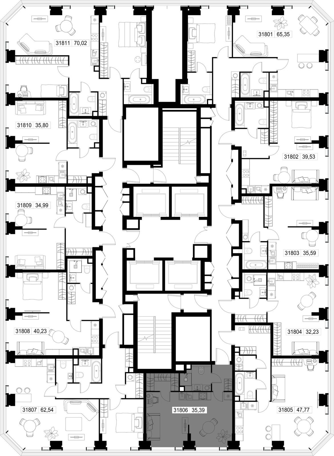 1-комнатная квартира, 35,4 м² — фото 2